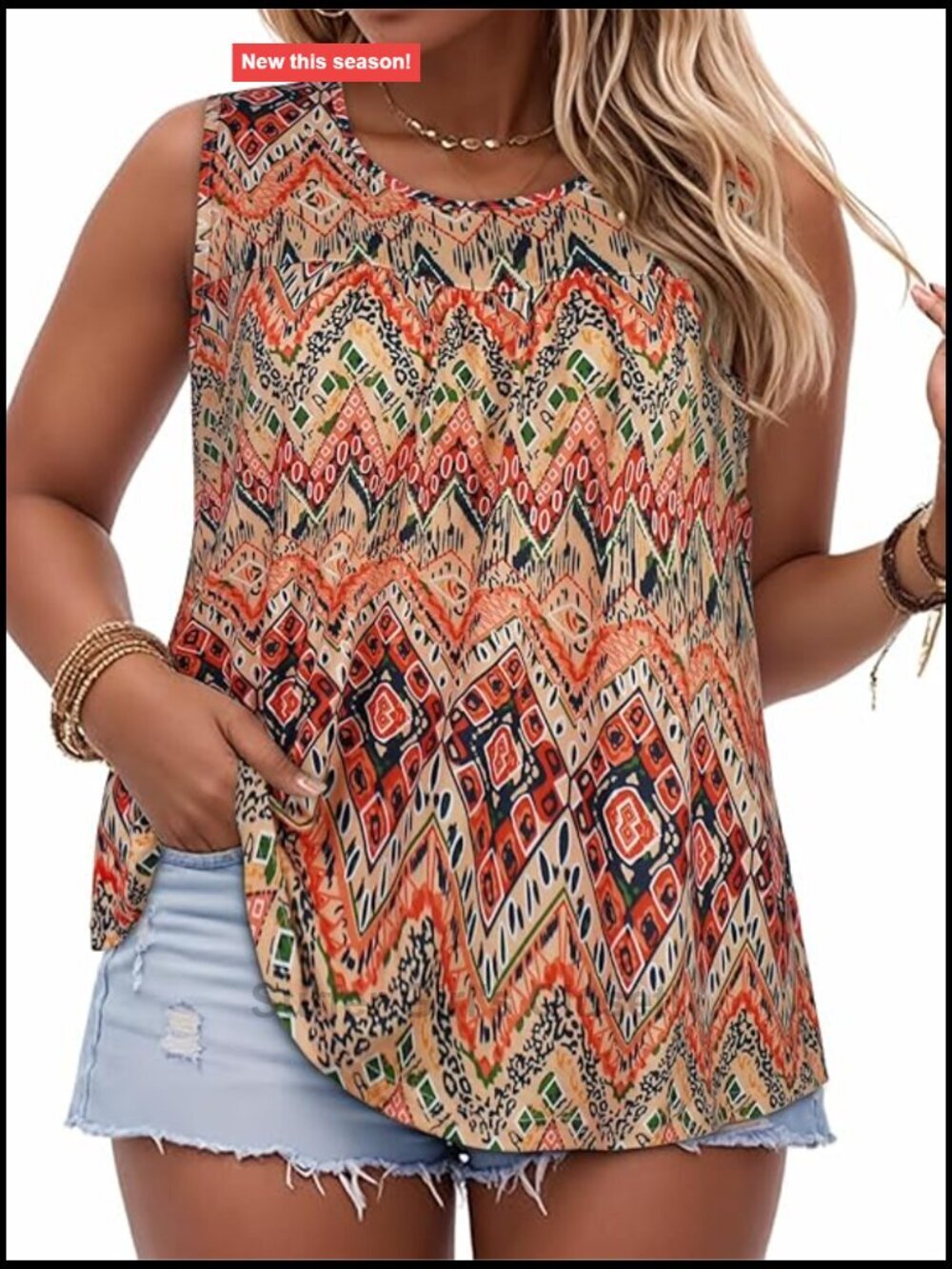 Plus Size Tank Top Casual Summer Sleeveless Crewneck Tunic Tees Loose Fit